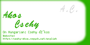 akos csehy business card